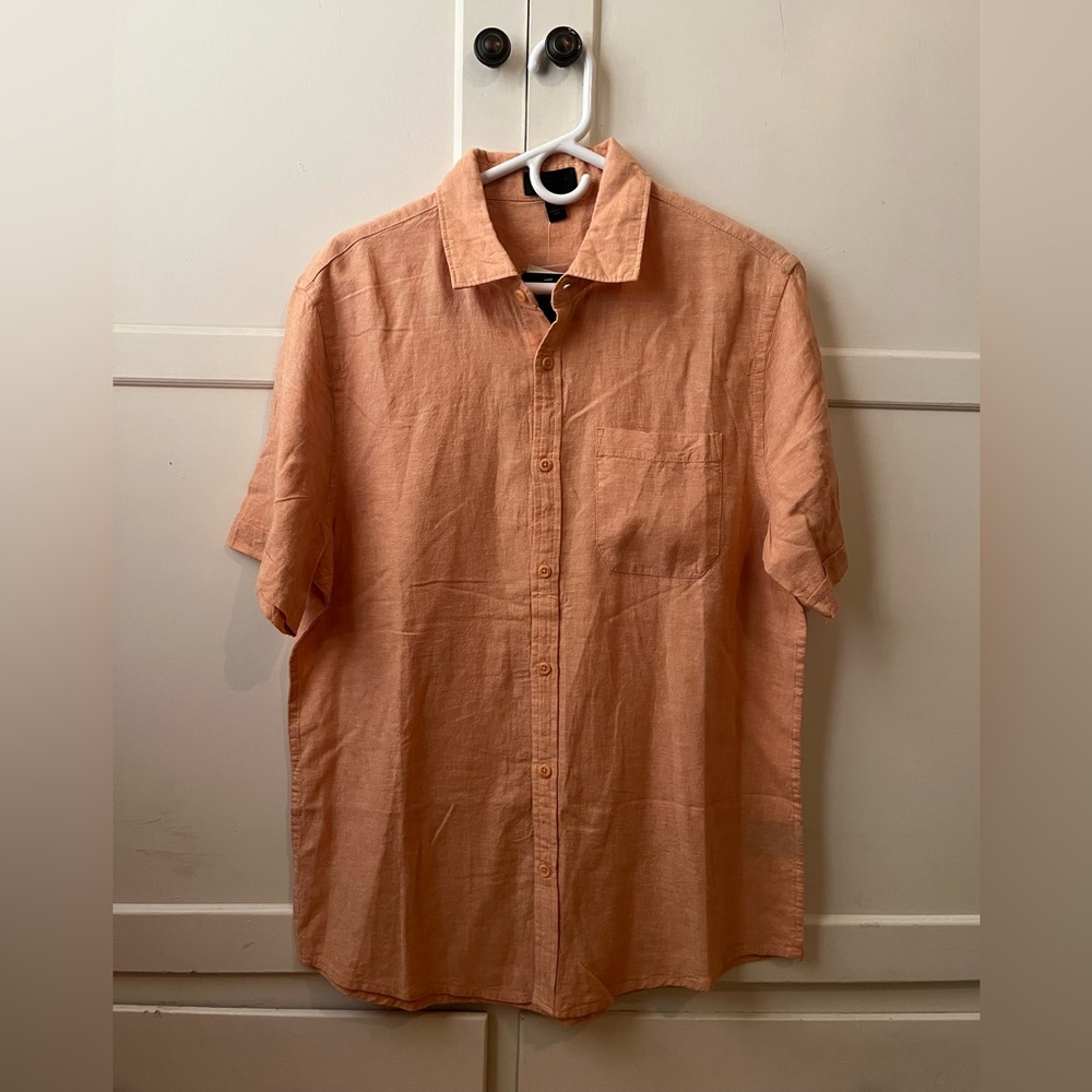 Brand New Orange, Linen-blend Button-up
